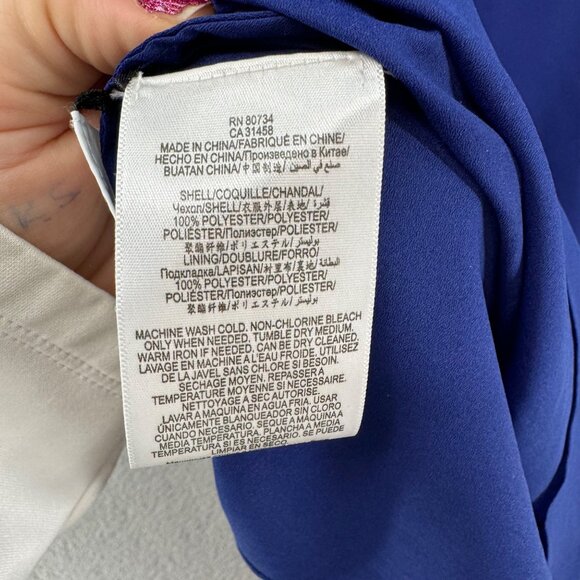 BCBGMaxAzria Alana Side Drape Dress Orient Blue Sleeveless Pullover Size XS - Picture 6 of 12